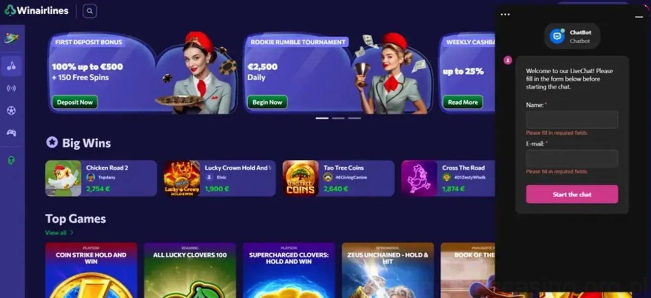 Winairlines Casino - Oficjalna Recenzja 2026 Casino